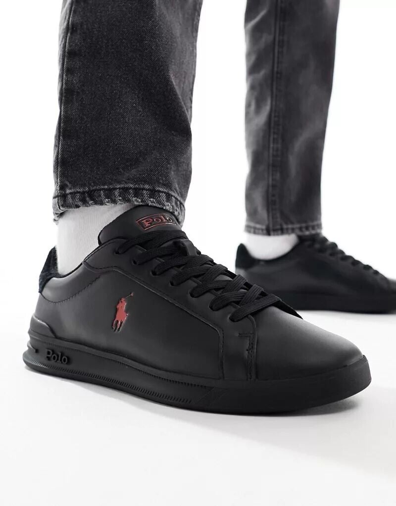 

Черные кроссовки Polo Ralph Lauren Heritage Court с красным логотипом, Серый
