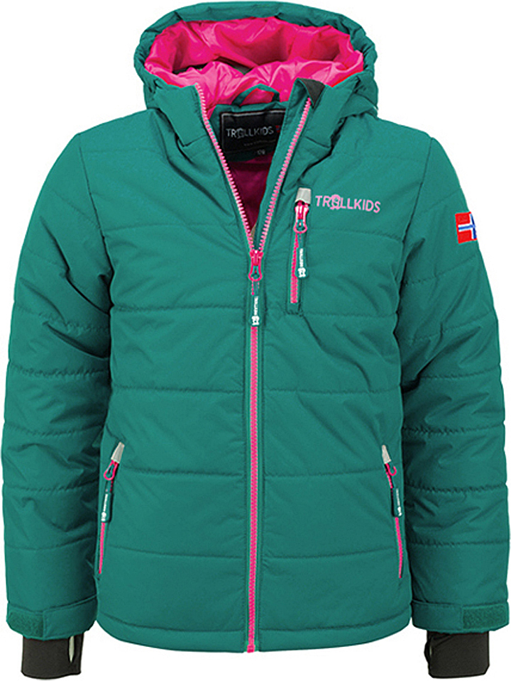 Лыжная куртка Trollkids Hemsedal, цвет Grün/Pink лыжная куртка trollkids lifjell цвет grau pink