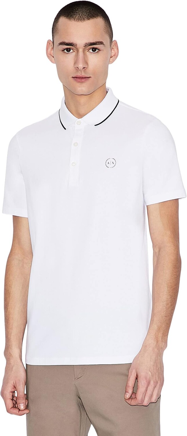 

Рубашка-поло Crest Embroidered Logo Polo Armani Exchange, белый