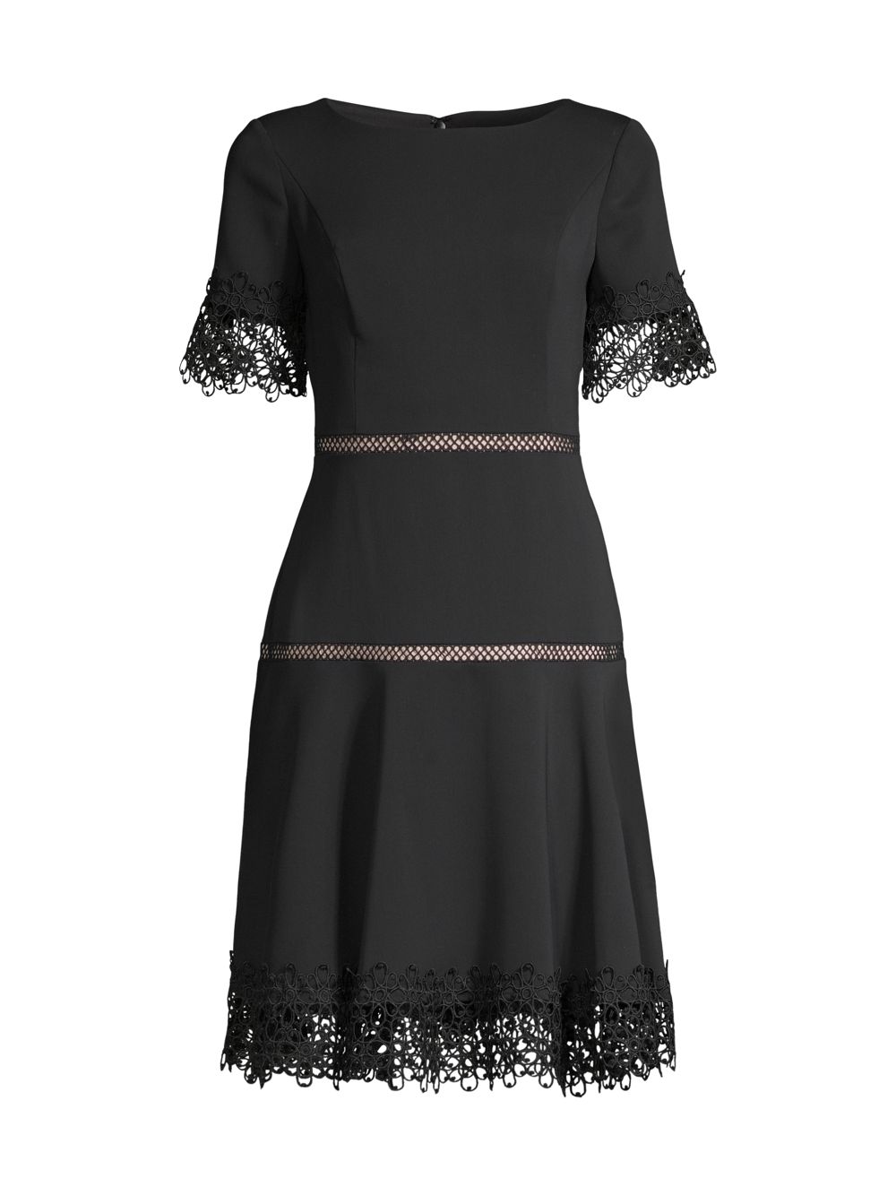 Креповое платье с кружевной отделкой Shani, черный