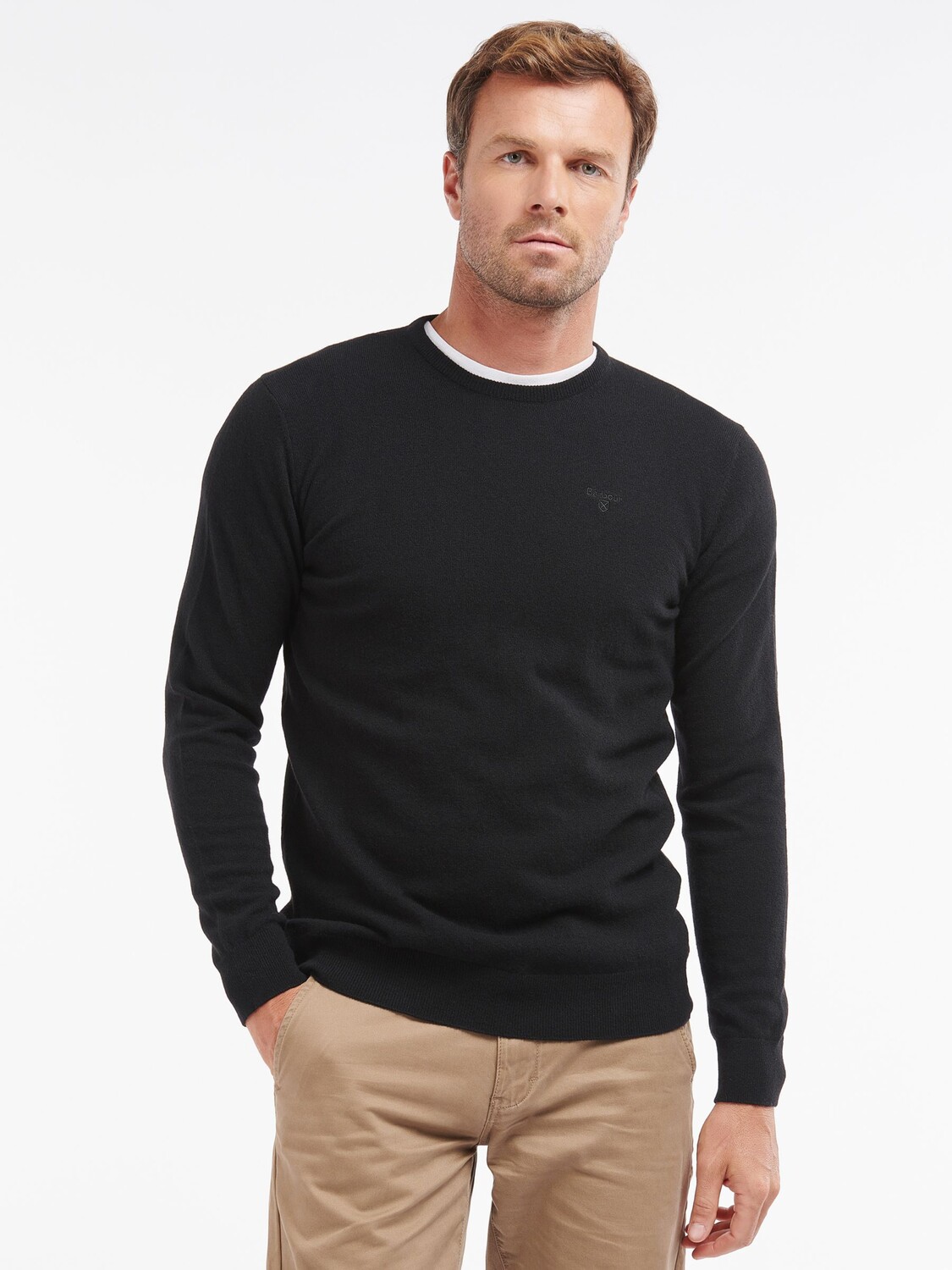 

Джемпер Barbour Essential Wool с круглым вырезом, черный