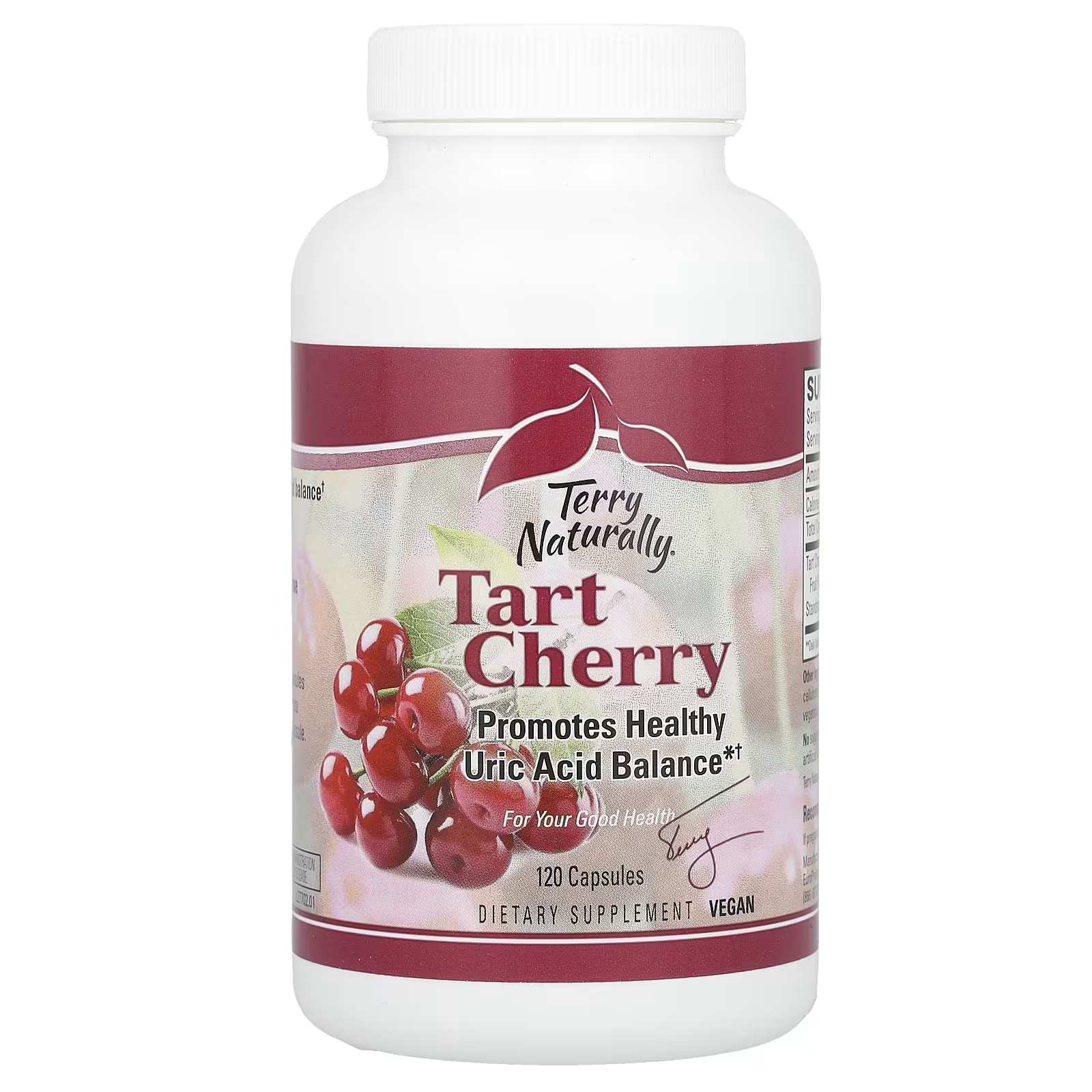 Пищевая добавка Terry Naturally Tart Cherry без ГМО, 120 капсул