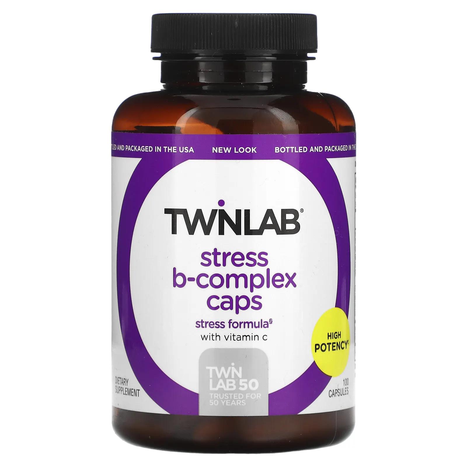 TwinLab Стресс B-комплекс 100 капсул twinlab холиновый коктейль 380 г 13 33 унции