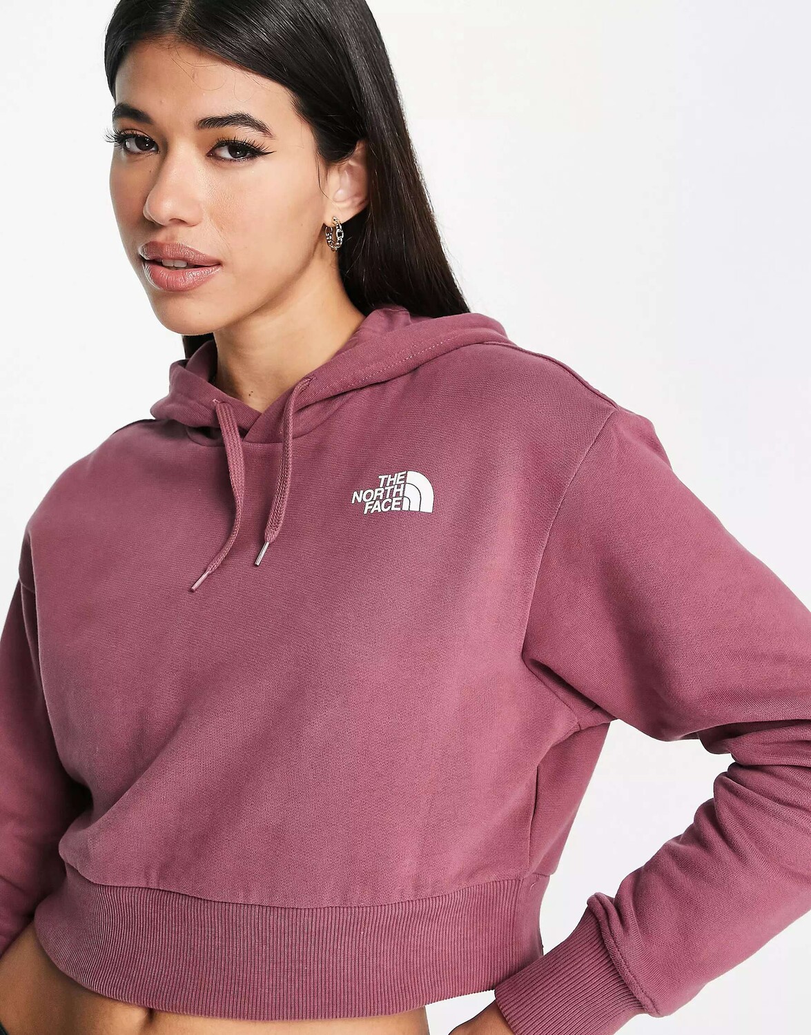

Розовое укороченное флисовое худи The North Face Trend, Розовый