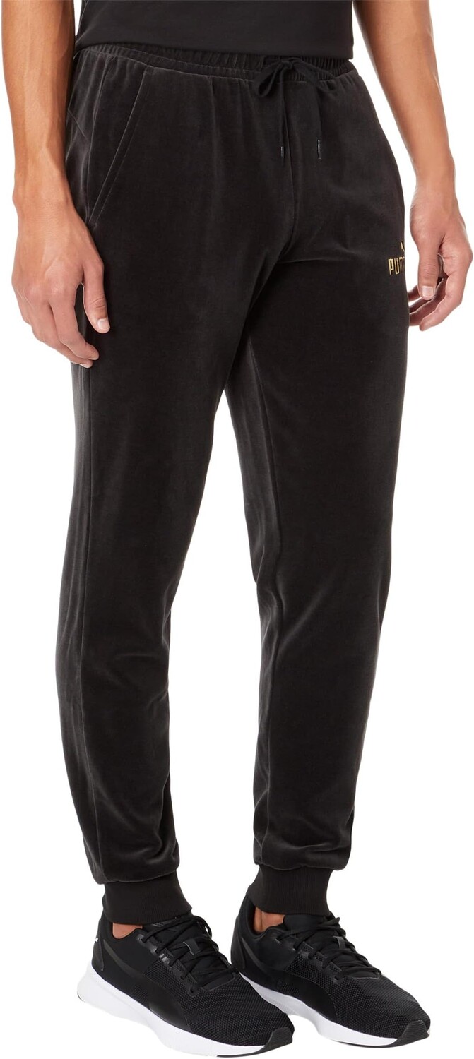 

Брюки Essentials+ Minimal Gold Velour Sweatpants PUMA, цвет Puma Black