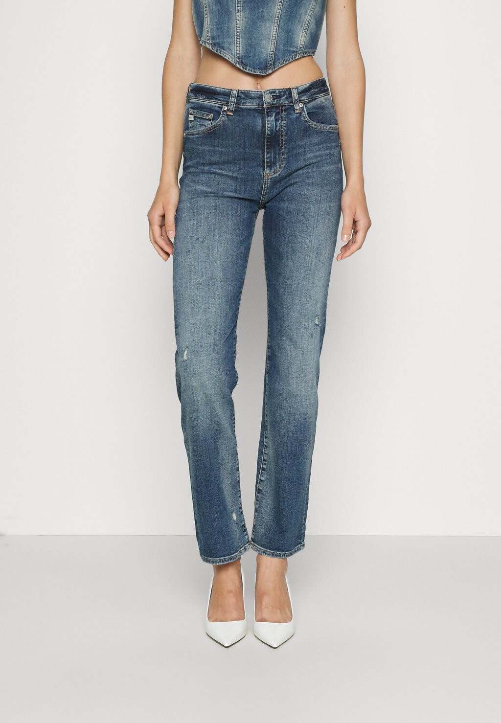 

Джинсы-сигареты Alexxis High Rise Straight AG Jeans, цвет vint