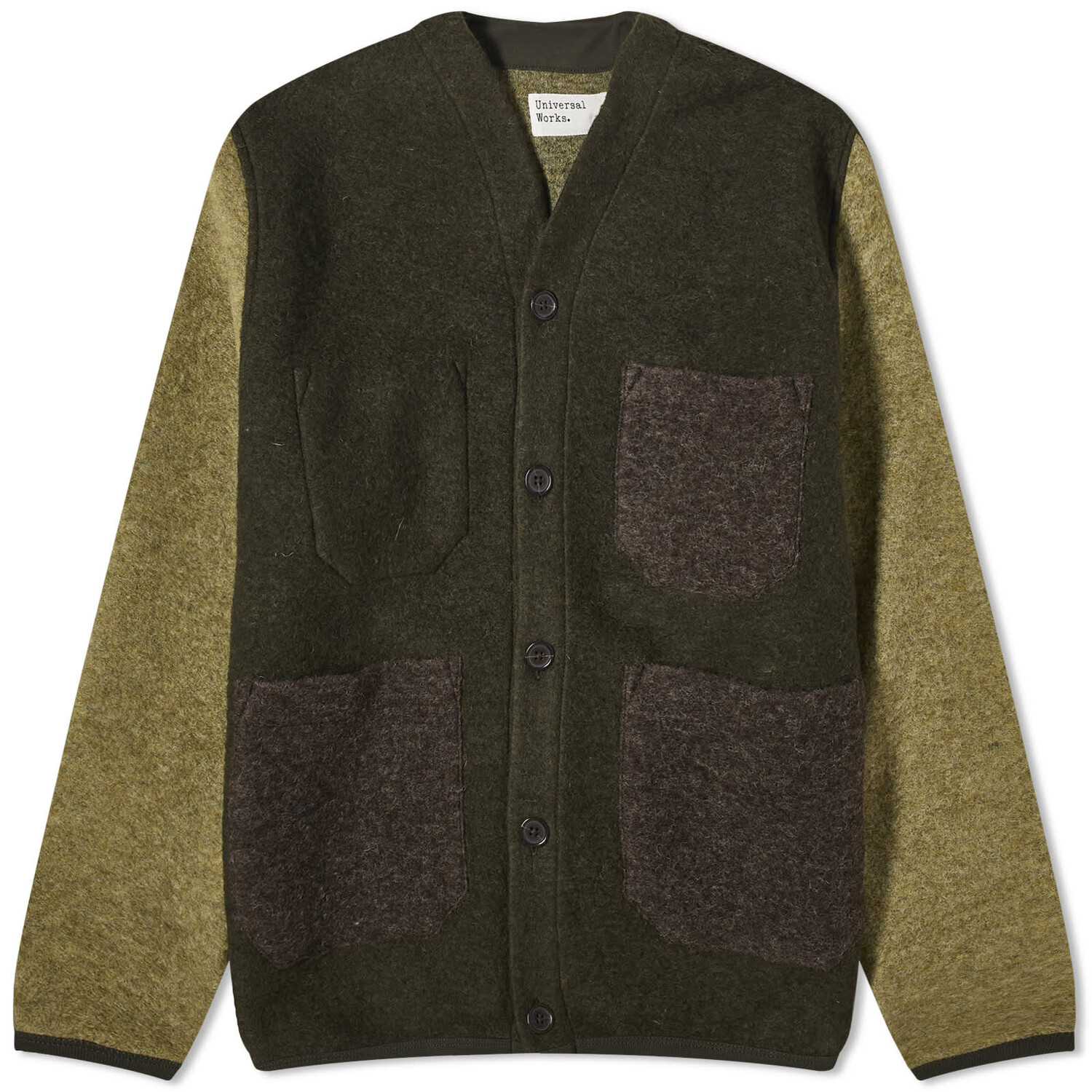 

Кардиган Universal Works Wool Fleece, цвет Mixed Olive