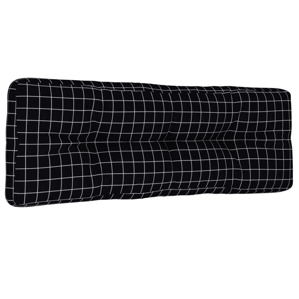 

Подушка vidaXL Pallet, черная клетка с узором 120x40x12 см, ткань, черный