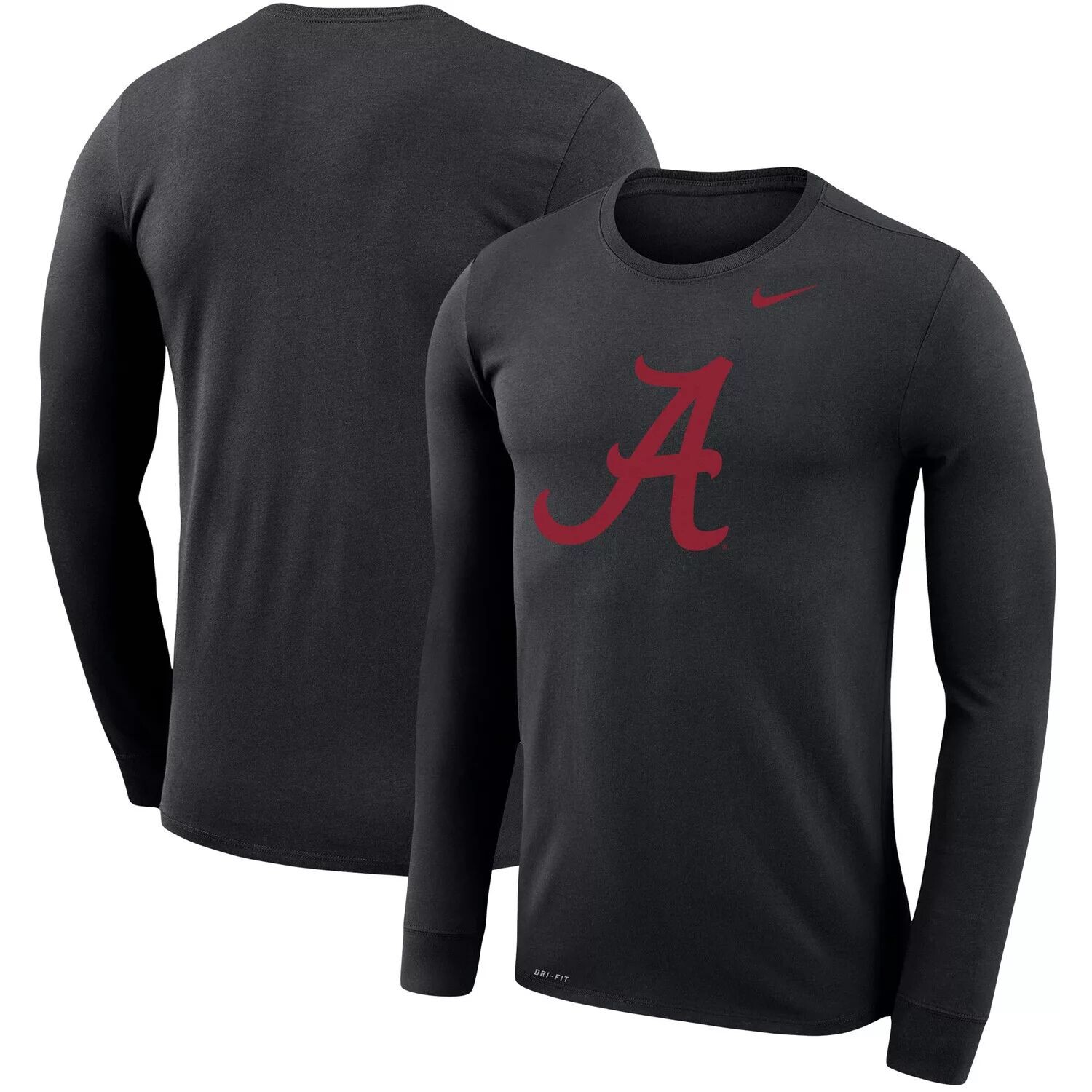 

Мужская черная футболка с длинным рукавом Nike Alabama Crimson Tide School Logo Performance Legend