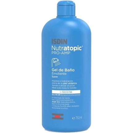 Nutratopic Pro-Amp Смягчающий гель для ванн 750 мл, Isdin смягчающий гель для душа для атопичной кожи nutratopic pro amp gel de bano гель 400мл