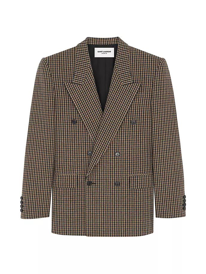 

Блейзер оверсайз из шерсти виши Saint Laurent, черный