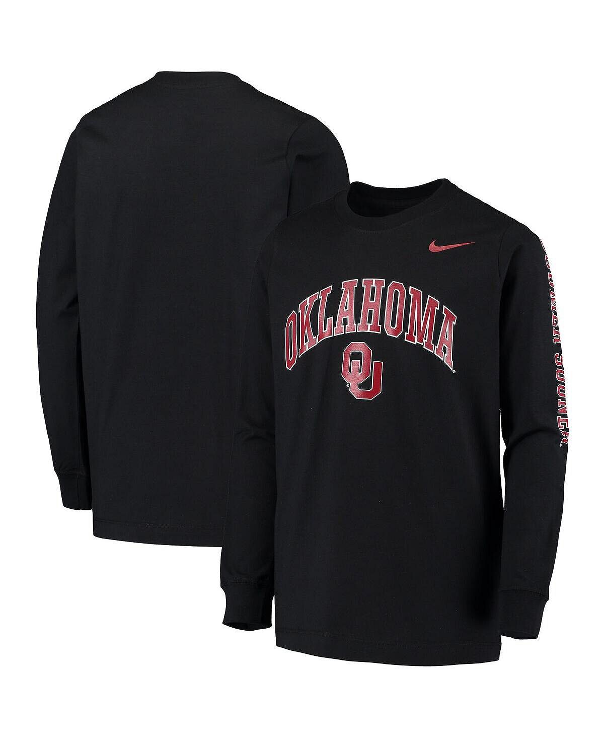 

Черная футболка с длинными рукавами Big Boys Oklahoma owners Arch & Logo 2-Hit Nike