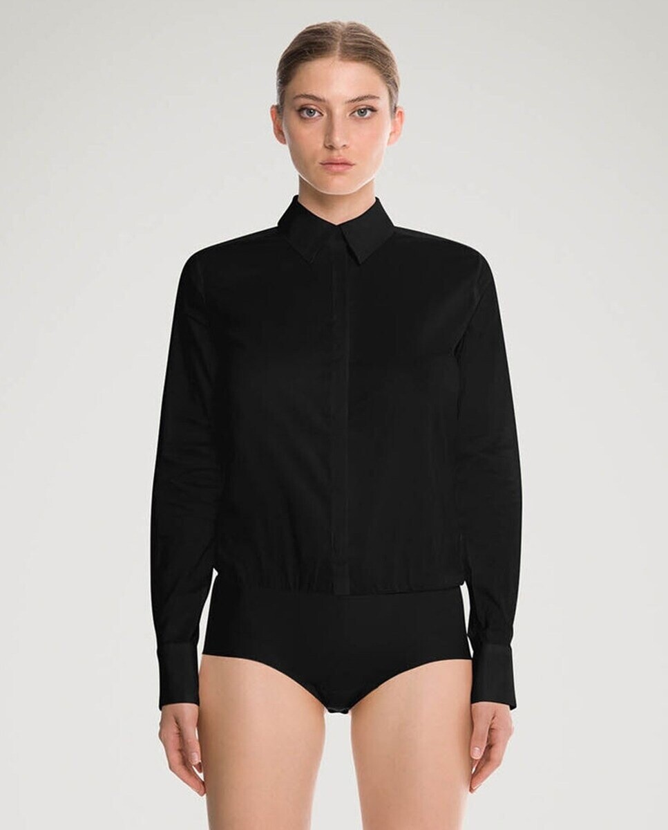 

Боди-блузка с длинными рукавами Wolford, черный