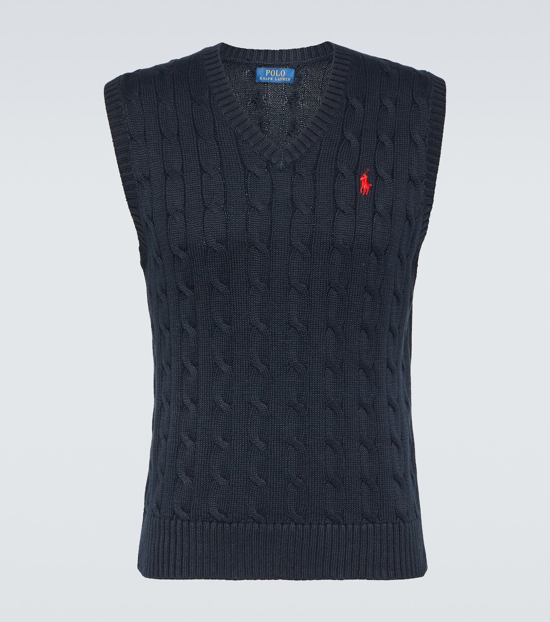 

Хлопковый жилет косой вязки Polo Ralph Lauren, синий