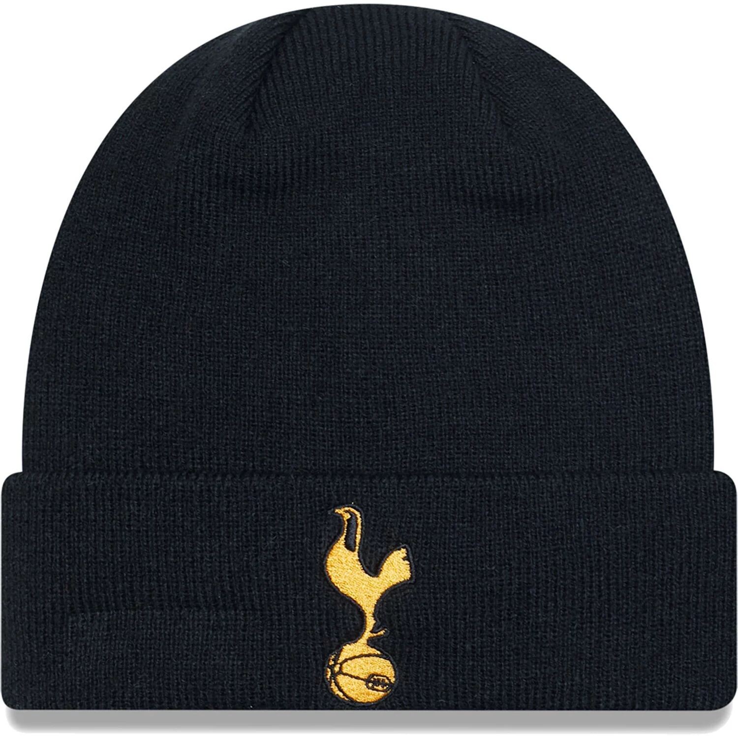 

Мужская сезонная вязаная шапка New Era Black Tottenham Hotspur с манжетами