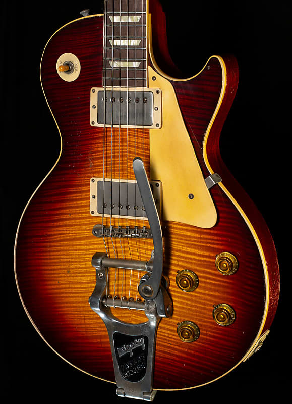 Электрогитара Gibson Custom Shop 1959 Les Paul Standard Brazilian Rosewood Tom&apos;s Tri-Burst Bigsby Murphy Lab Aged