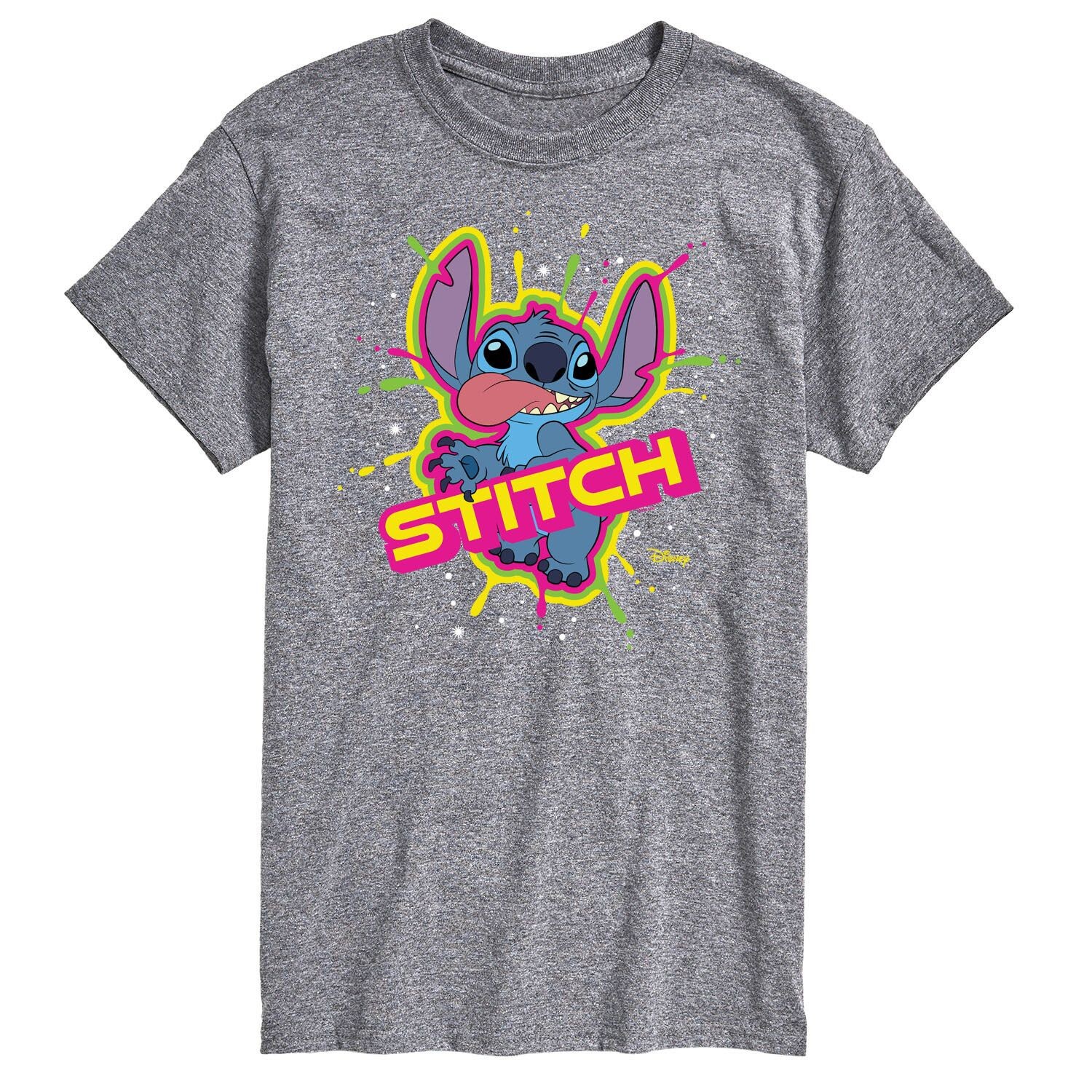 

Футболка 's Lilo & Stitch Big & Tall с цветочным брызгом Disney, серый