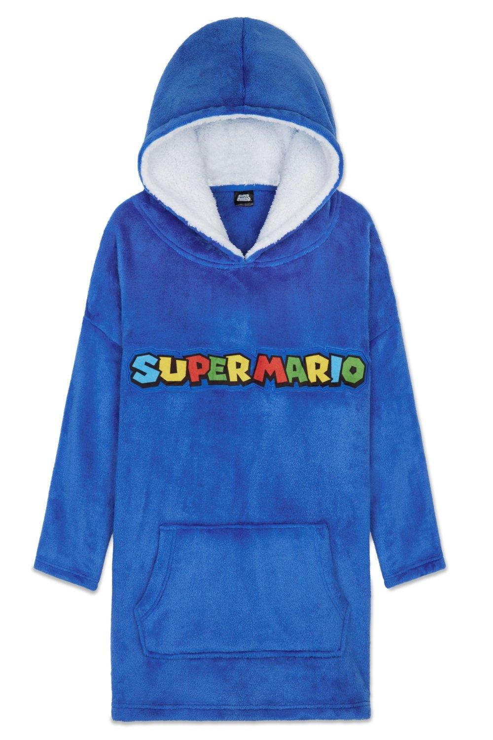 цена Объемное пончо с капюшоном Super Mario, синий