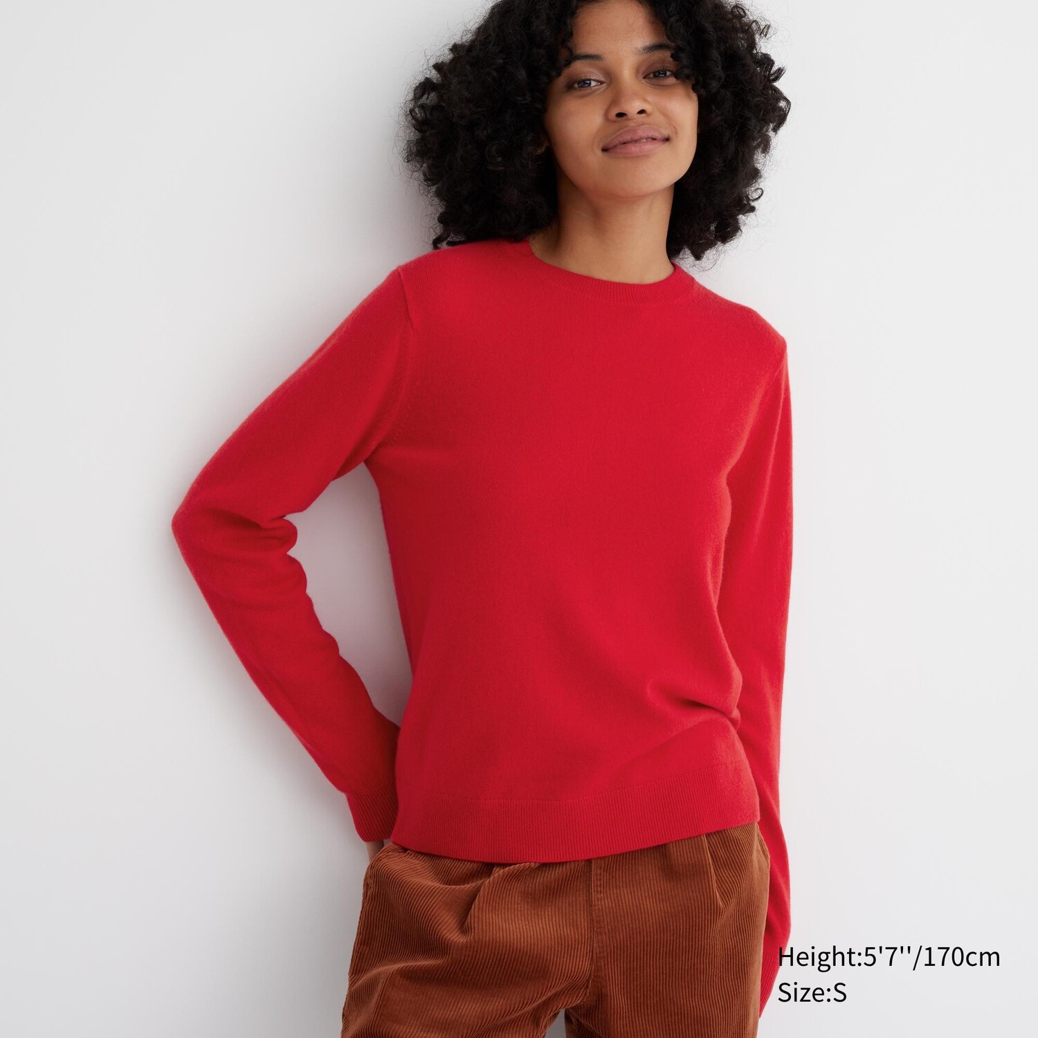 

Джемпер из 100% кашемира с круглым вырезом Uniqlo, красный