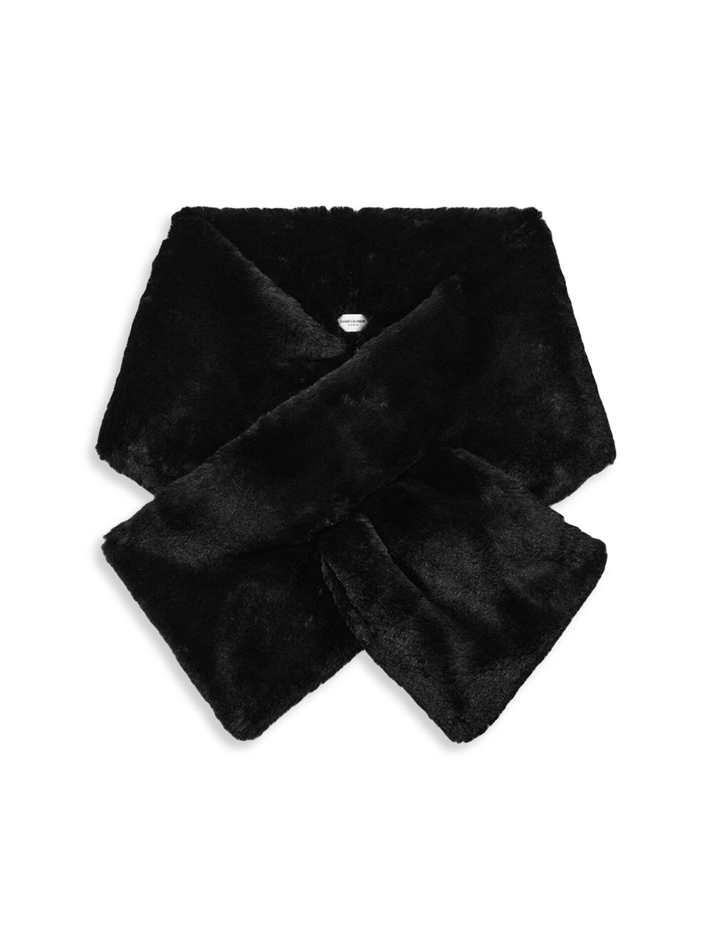 

Шелковый шарф из меха без животных Saint Laurent, черный
