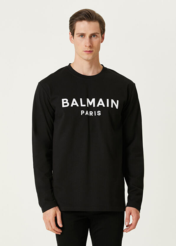 

Футболка с длинными рукавами и логотипом Balmain, белый