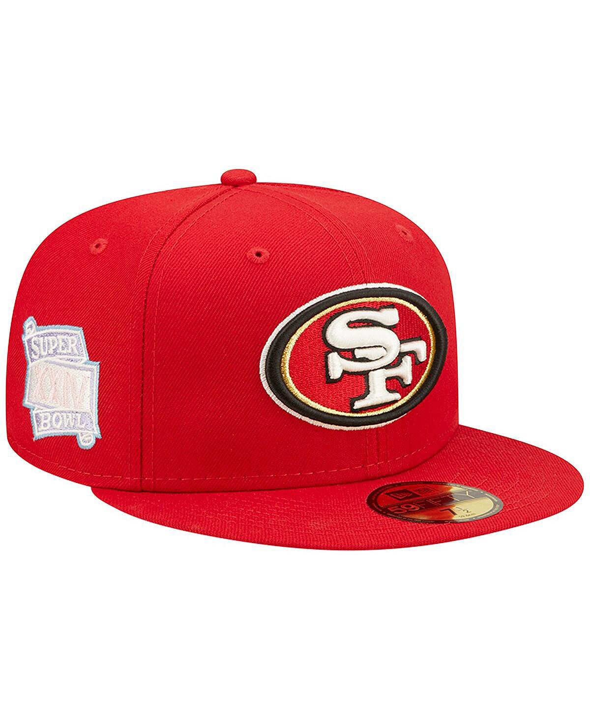 

Мужская толстовка Scarlet San Francisco 49ers Super Bowl XXIV Pop 59FIFTY, приталенная шляпа New Era