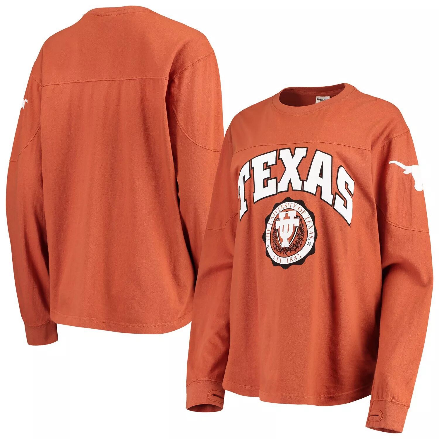 

Женская футболка Pressbox Texas Orange с длинным рукавом Texas Longhorns Edith