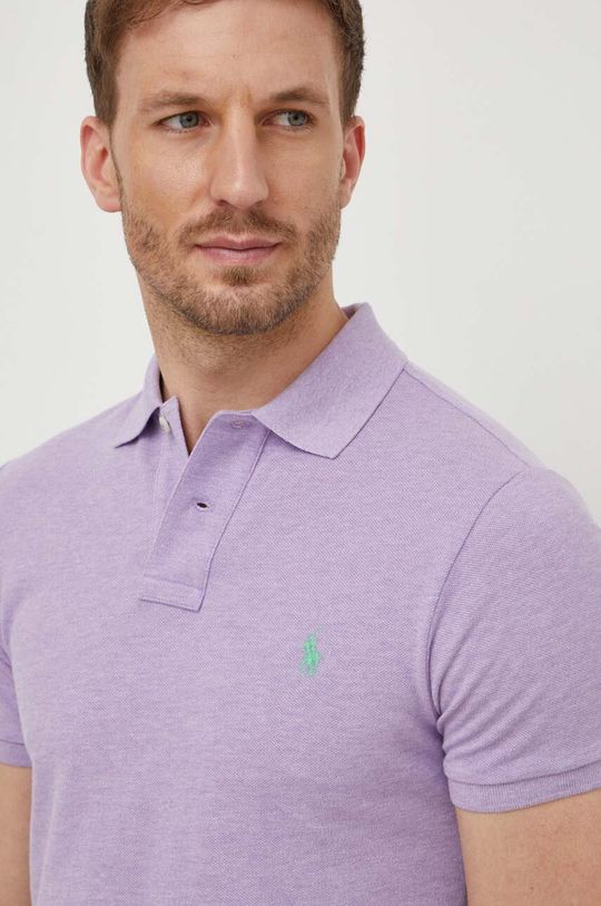 Хлопковая рубашка-поло Polo Ralph Lauren, фиолетовый