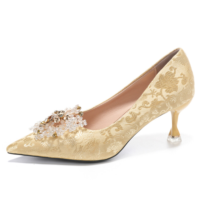 

Туфли женские на высоком каблуке Be Good, цвет Champagne block heel 6cm