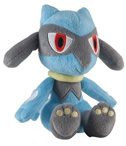 Плюшевая игрушка Tomy Riolu Plush Pokemon, серый / синий плюшевая игрушка довольный пикачу pokemon 55 см