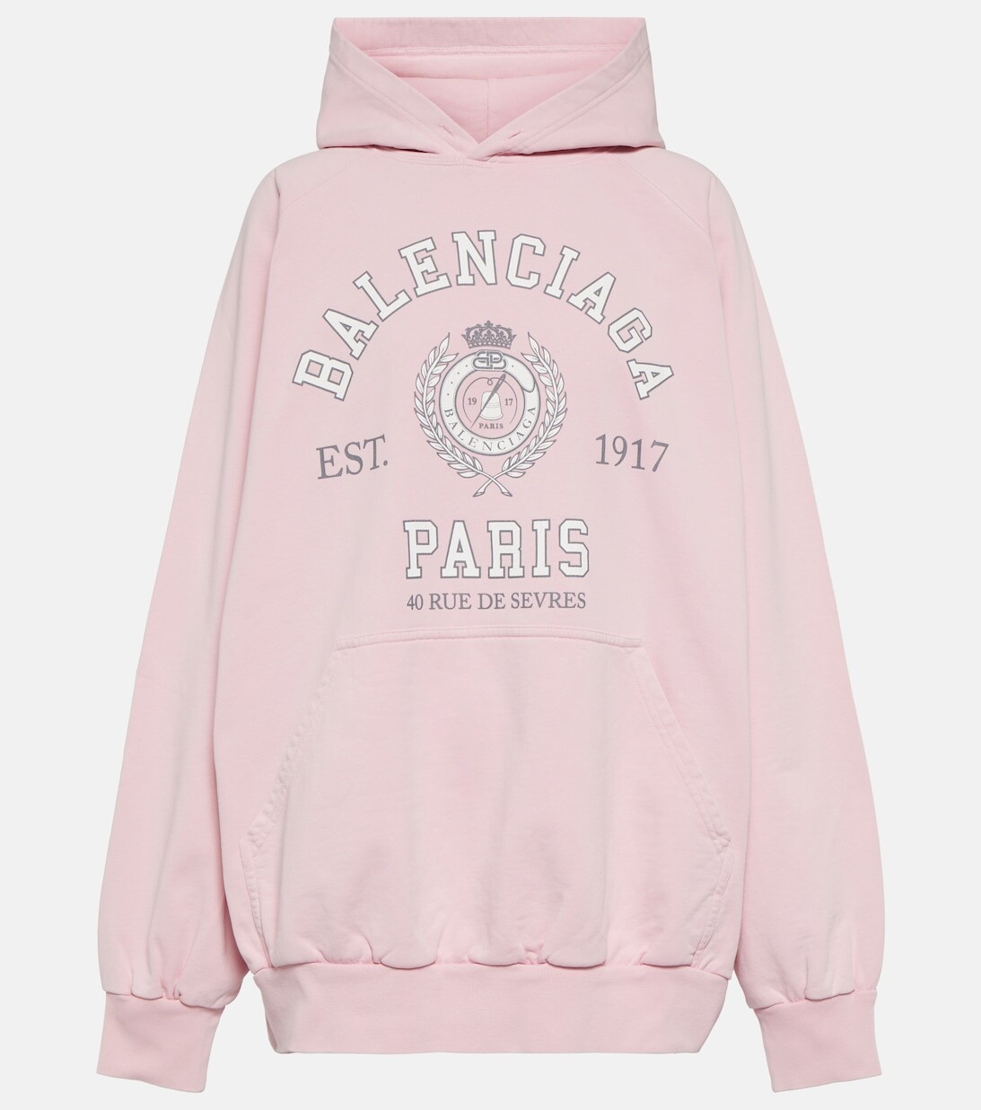 

Худи из хлопка с металлическим принтом BALENCIAGA, розовый