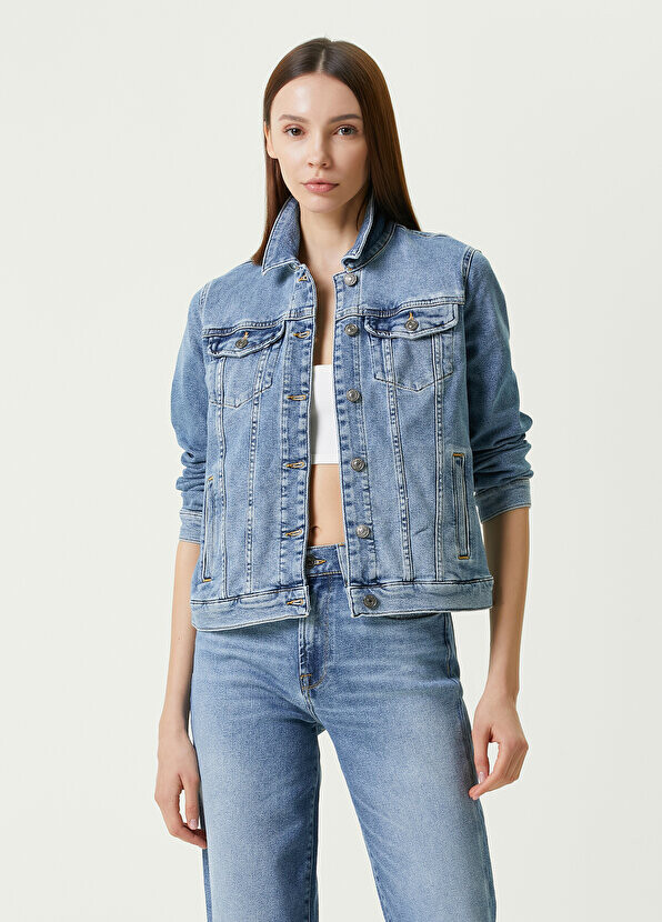 

Синяя джинсовая куртка 7 For All Mankind, Синий