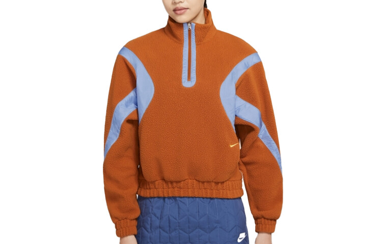 

Флисовая куртка с воротником-стойкой Nike Wmns Sportswear Plus Желтый/Коричневый