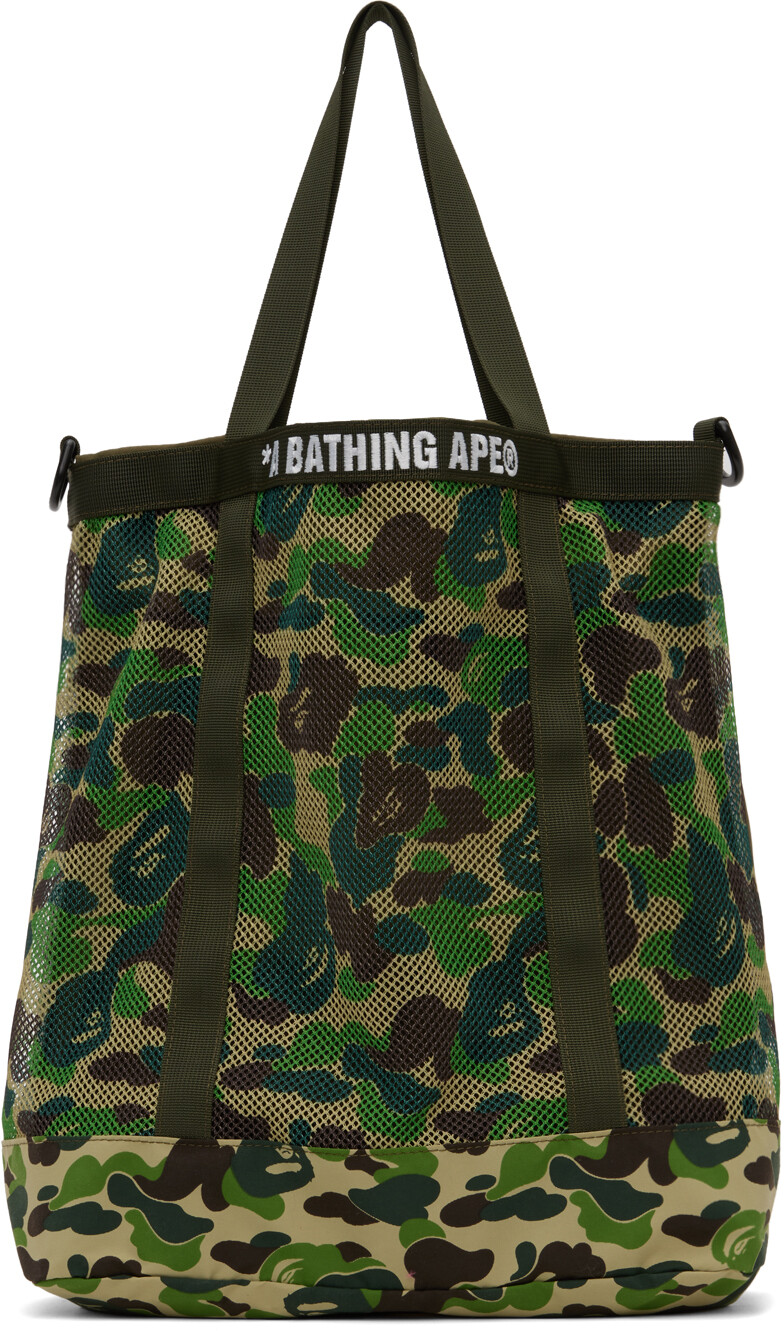 

Зеленая сумка-тоут с камуфляжным принтом ABC BAPE