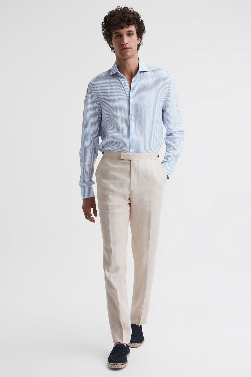 

Элегантные льняные брюки Kin Reiss, серый