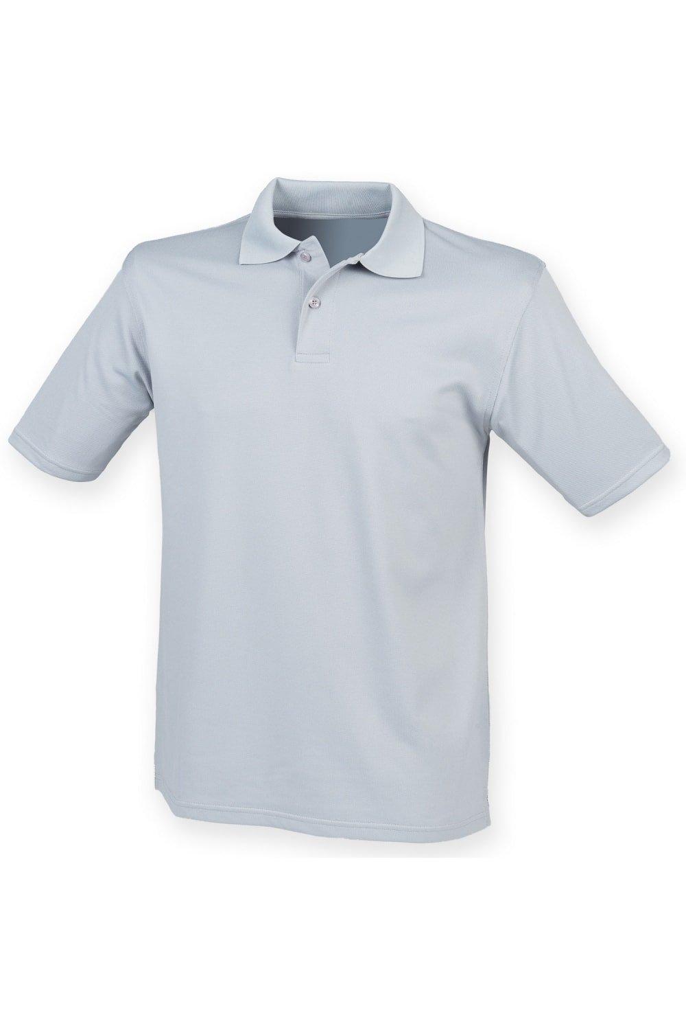 Рубашка поло Coolplus из пике Henbury, серебро рубашка поло coolplus из пике henbury зеленый