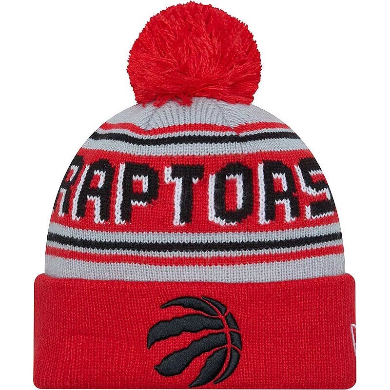 

Красная вязаная шапка New Era для взрослых Toronto Raptors