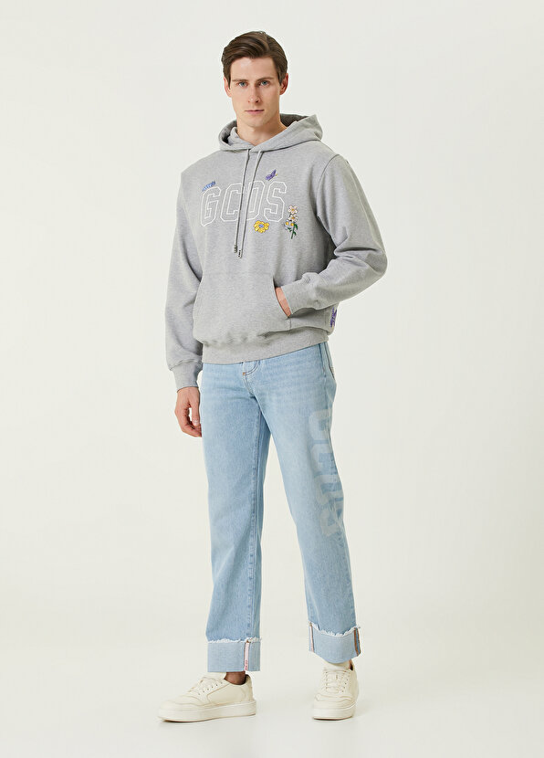 Голубые джинсовые брюки с логотипом Gcds цена и фото