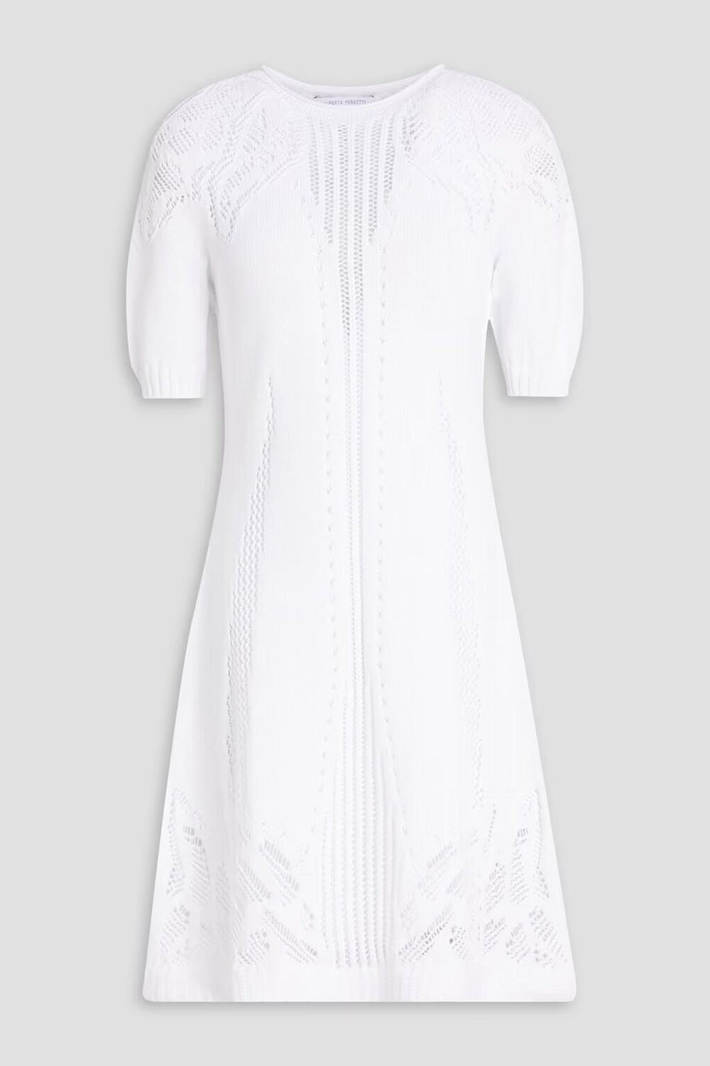 

Хлопковое мини-платье крючком Alberta Ferretti, белый