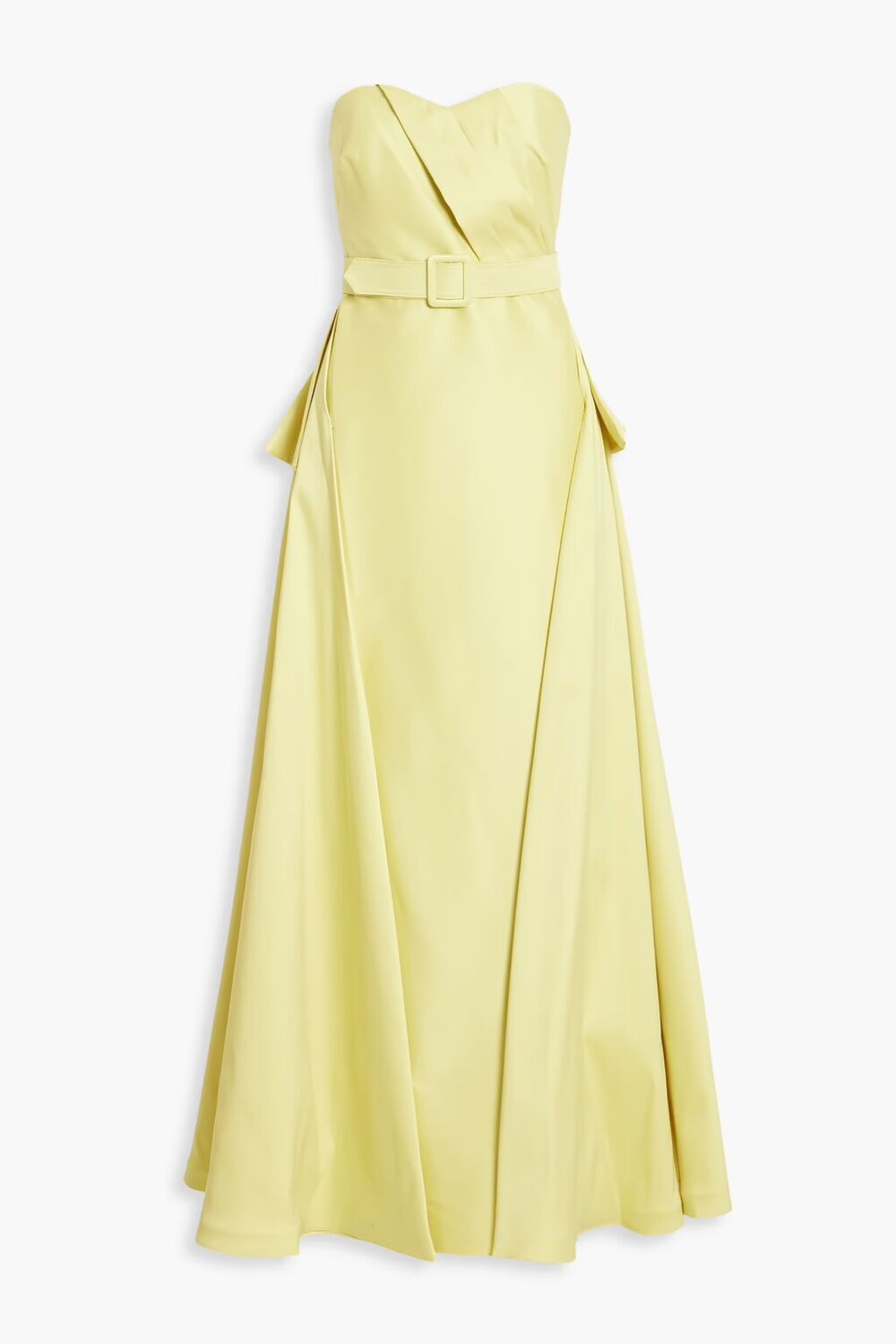 

Платье из фая без бретелек Badgley Mischka, пастельно-желтый