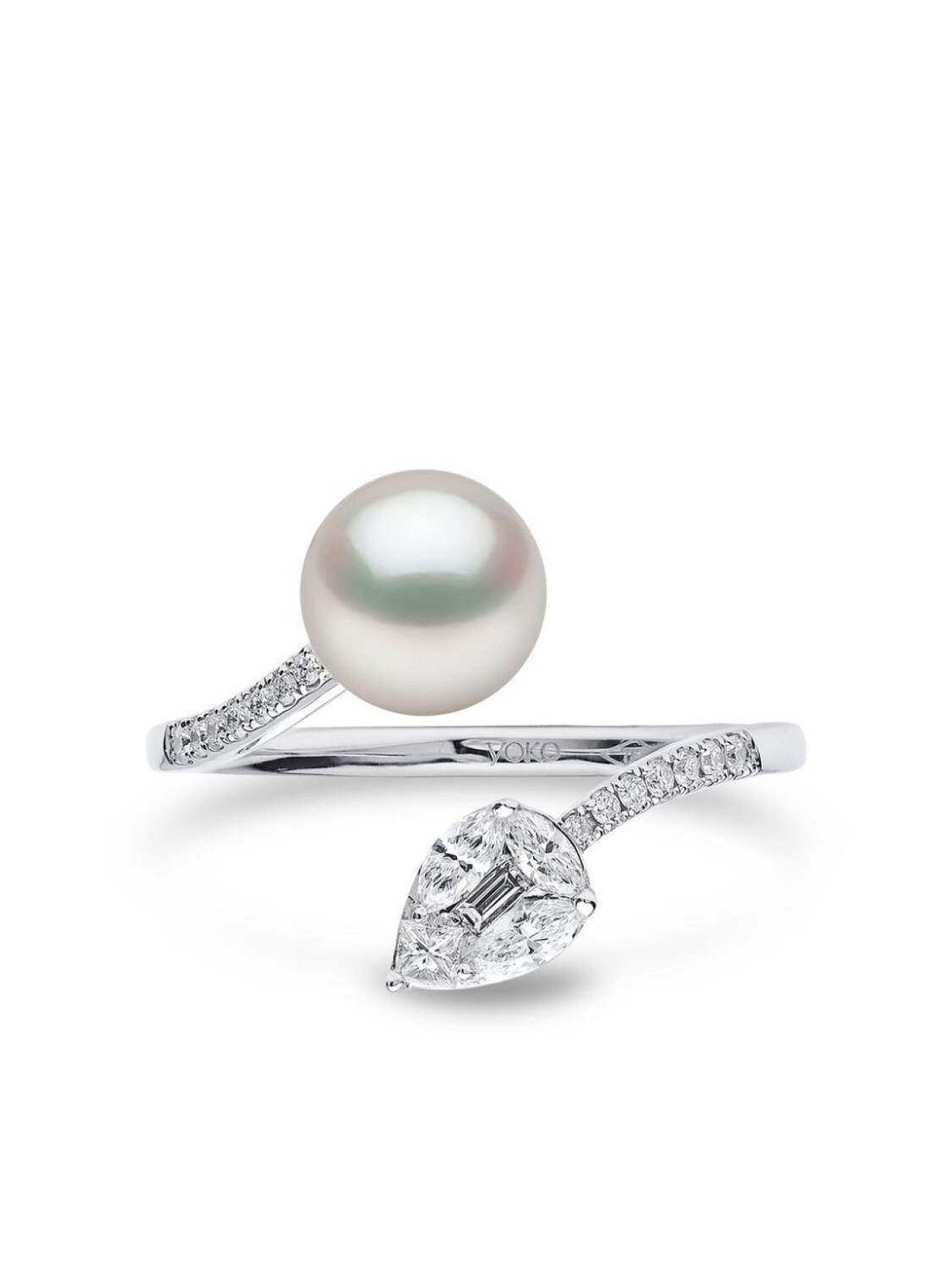 

Кольцо Starlight из белого золота с жемчугом и бриллиантами Yoko London, серебряный