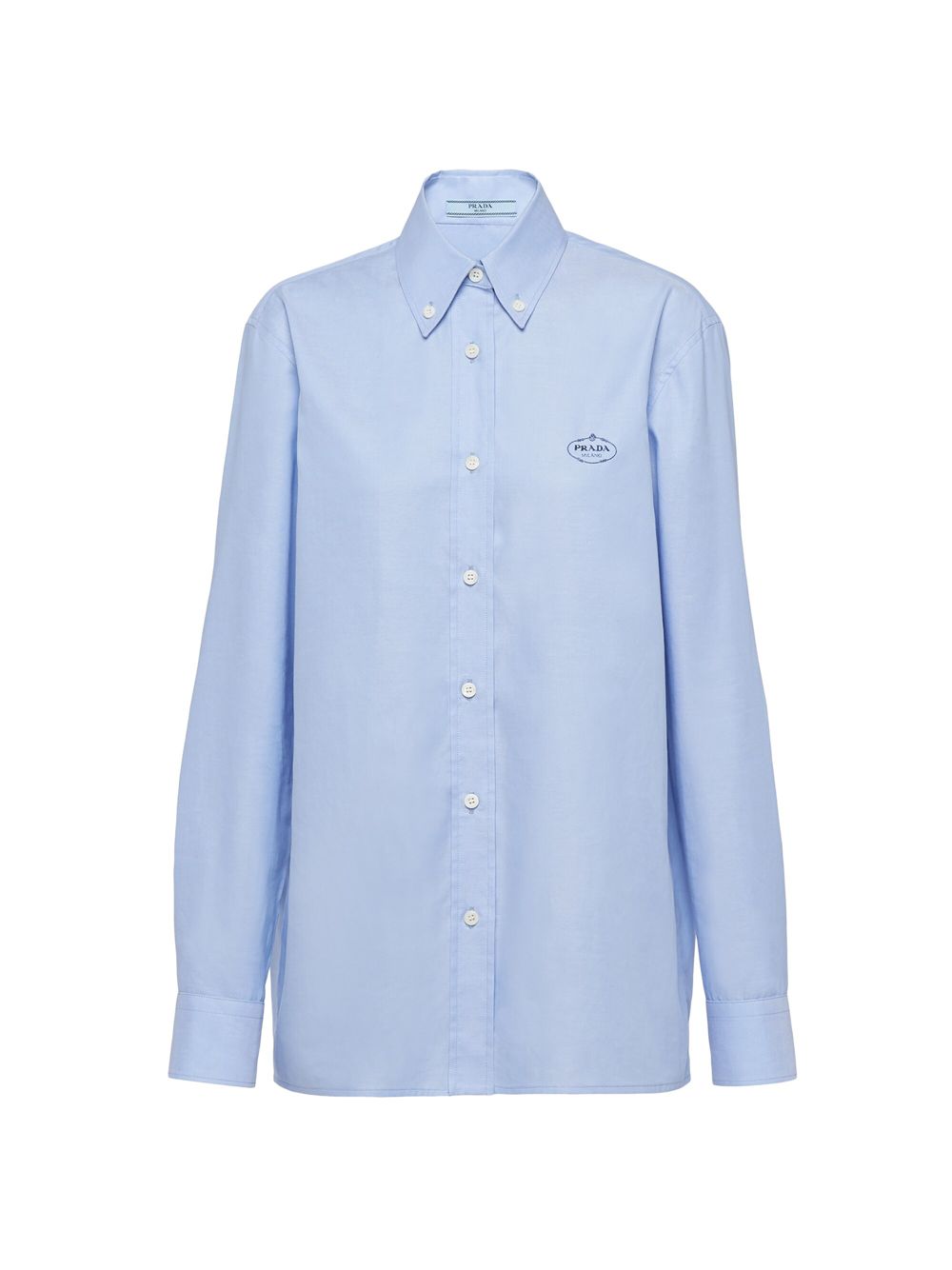 Полосатая оксфордская рубашка Prada, синий полосатая оксфордская рубашка springfield зеленый