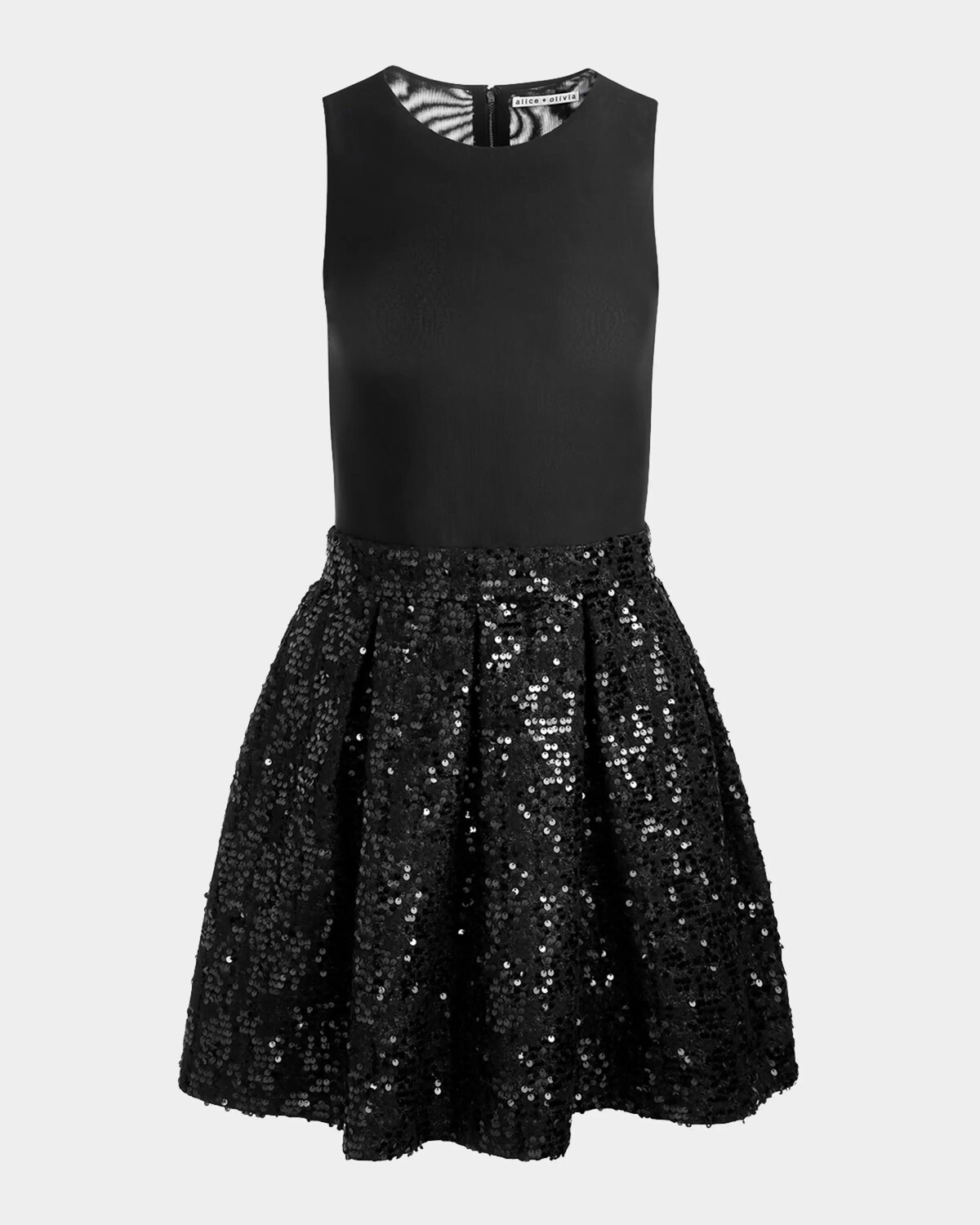 

Мини-платье без рукавов Chara с пайетками Alice + Olivia, черный