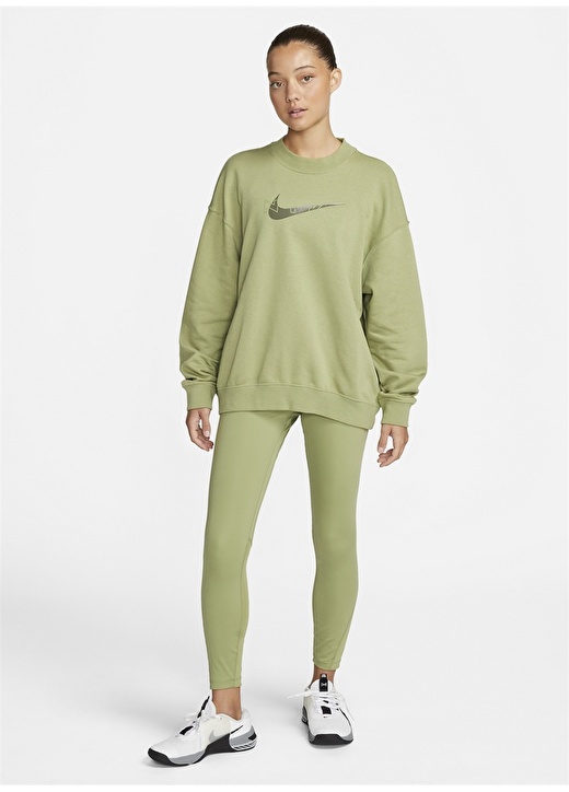 Зеленые женские длинные леггинсы Nike