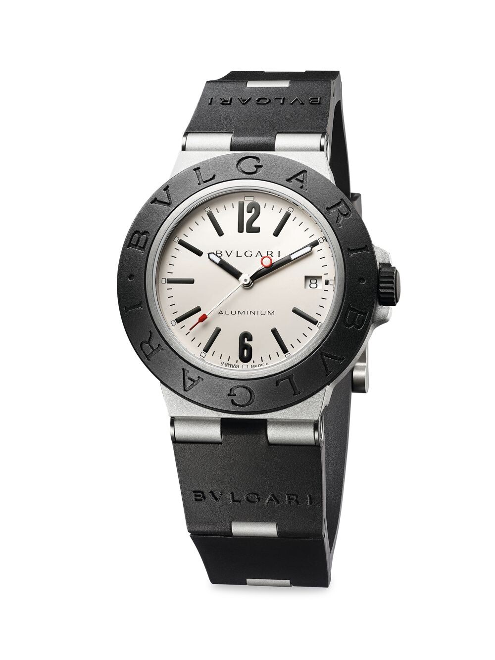 

Часы с алюминиевым, титановым и каучуковым ремешком BVLGARI, черный