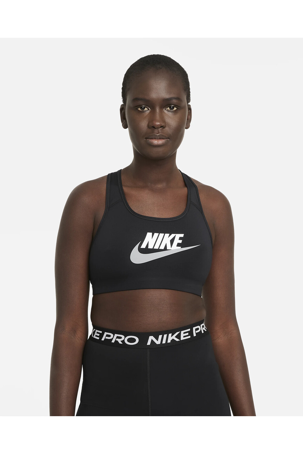 

Спортивный бюстгальтер - черный - однотонный Nike, черный