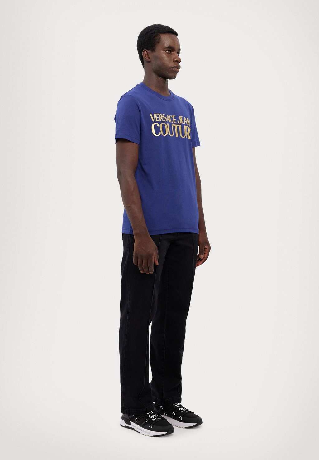 

Футболки с принтом LOGO Versace, синий