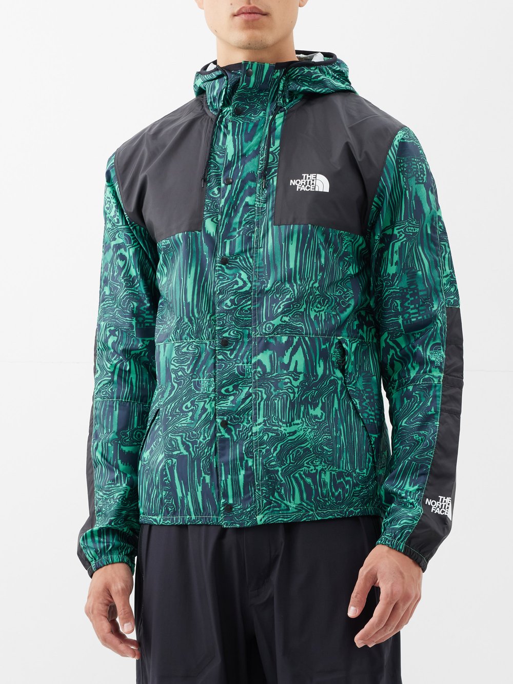 Куртка seasonal mountain с капюшоном и абстрактным принтом The North Face, зеленый