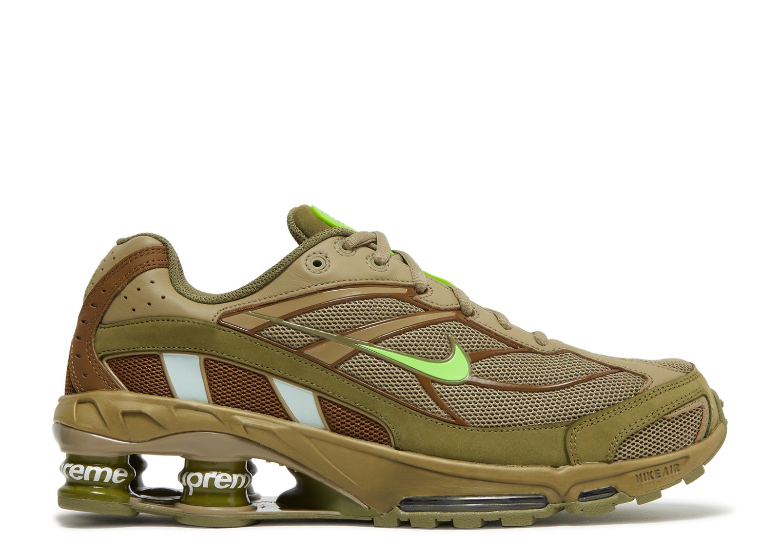 Кроссовки Nike Supreme X Shox Ride 2 'Neutral Olive', зеленый цена и фото