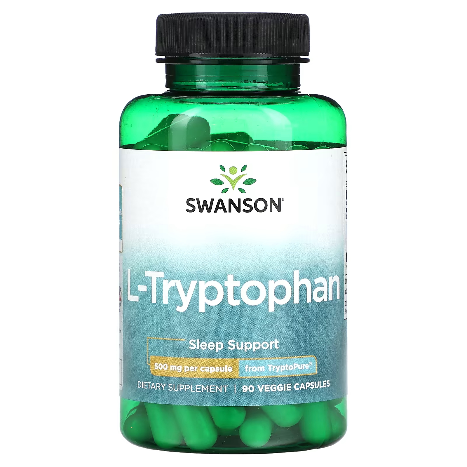 Swanson L-триптофан 500 мг 90 растительных капсул swanson магний l треонат 90 растительных капсул
